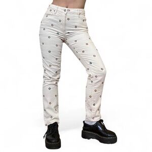 pacsun flower embroidered corduroy mom jeans